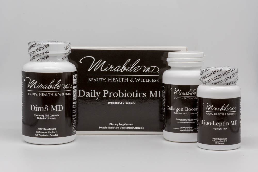 Mirabile M.D.'s vitamin and supplement products